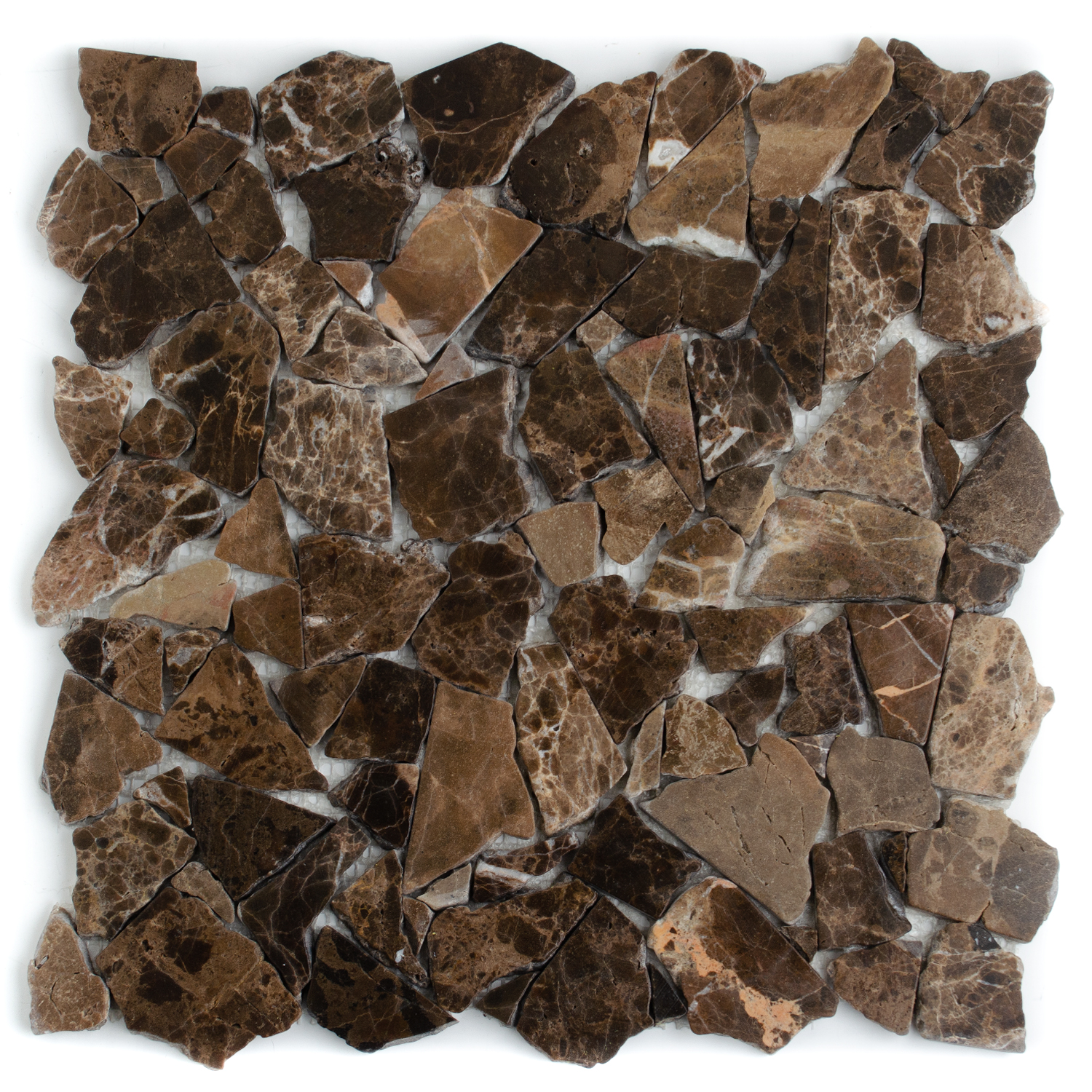 Mosaik af natursten Nilo marmorbrud Castano brun