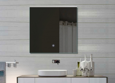 Design LED-badeværelsesspejl med touchkontakt 72x70cm