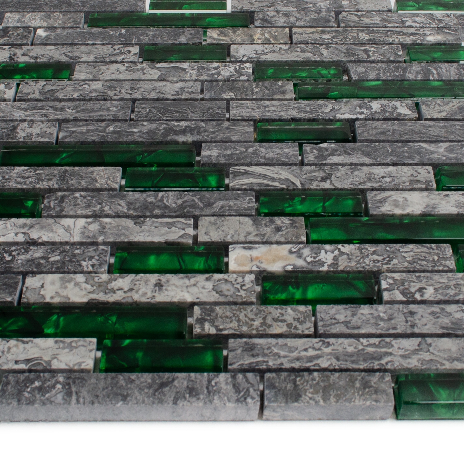 Glasmosaik Grøn Naturstensmosaik Abigal Murstensmåtte