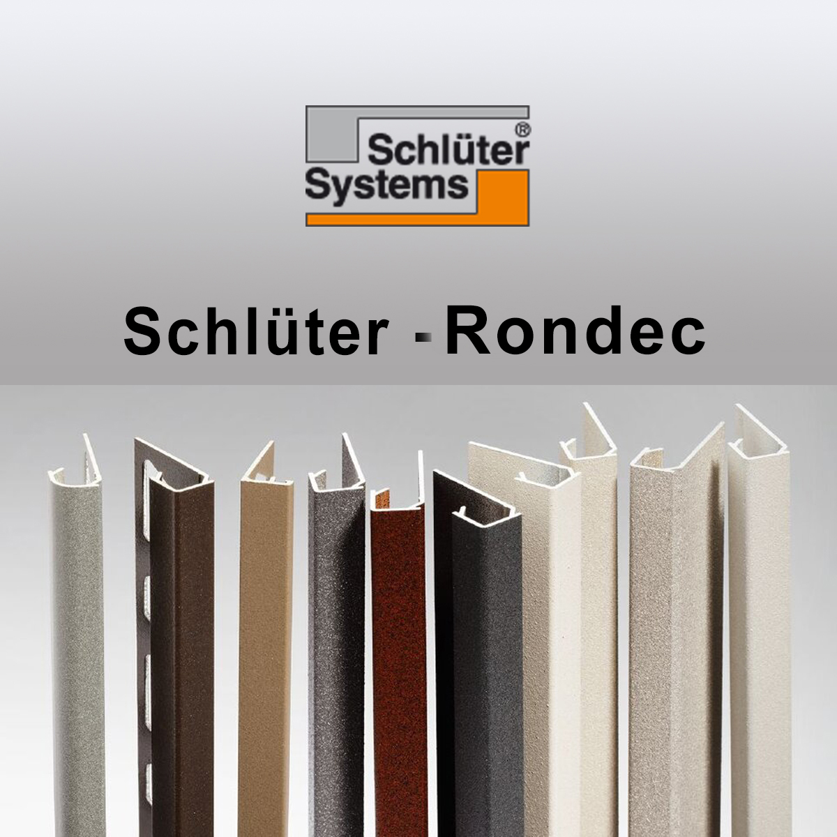 Fliseskinner 12,5 mm Fliseprofil Schlüter Rail Rondec Rustfrit stål 2,5 rm