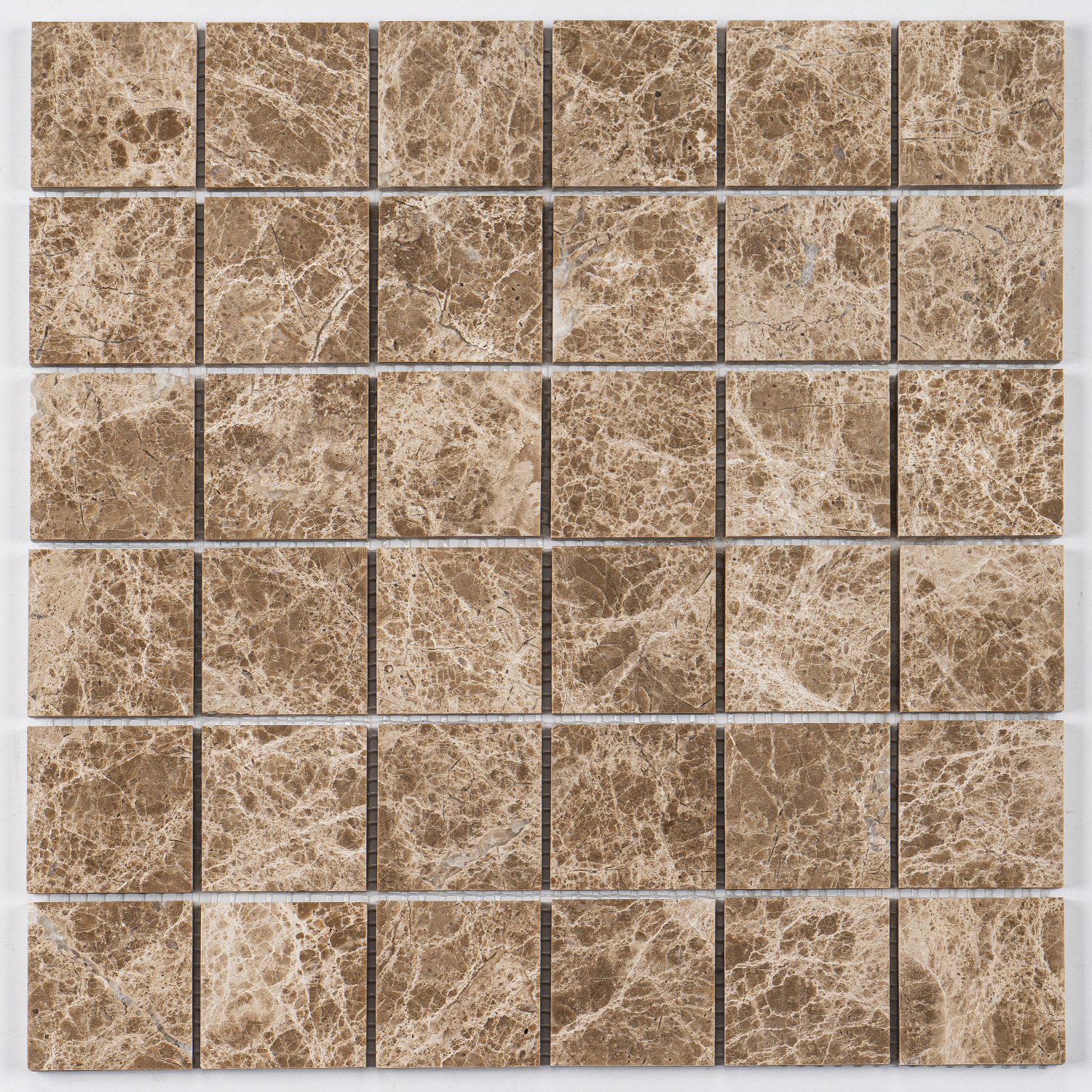 Natursteinmosaik Mosaikfliese Braun 48x48x06mm