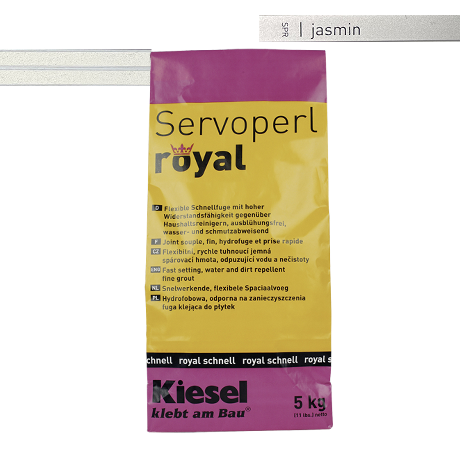 Flisefugemasse til gulvfliser, vægfliser og mosaikfliser Servoperl royal 5KG