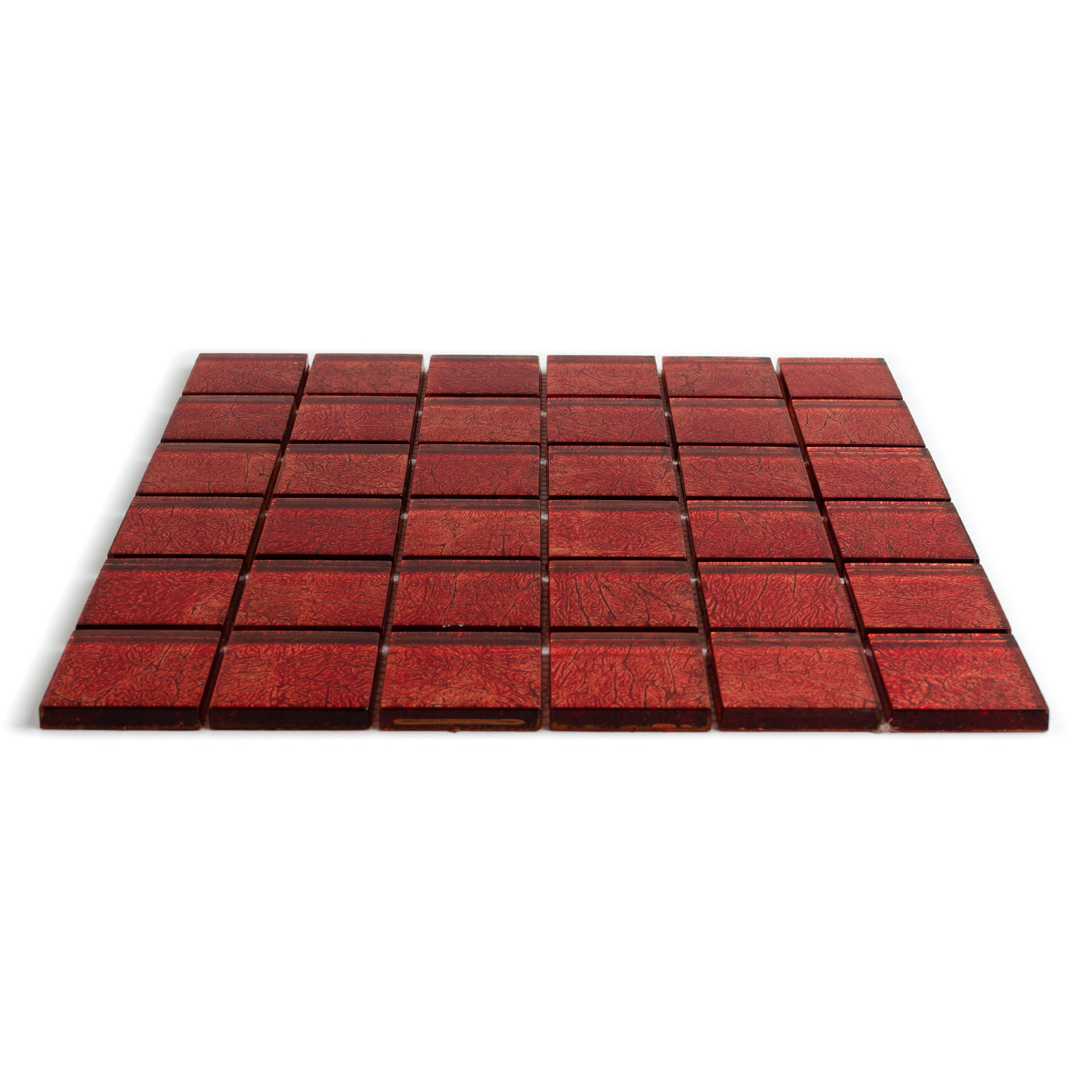 Glasmosaik Rød Metaloptik Aaliyah 48x48mm 1 pakke