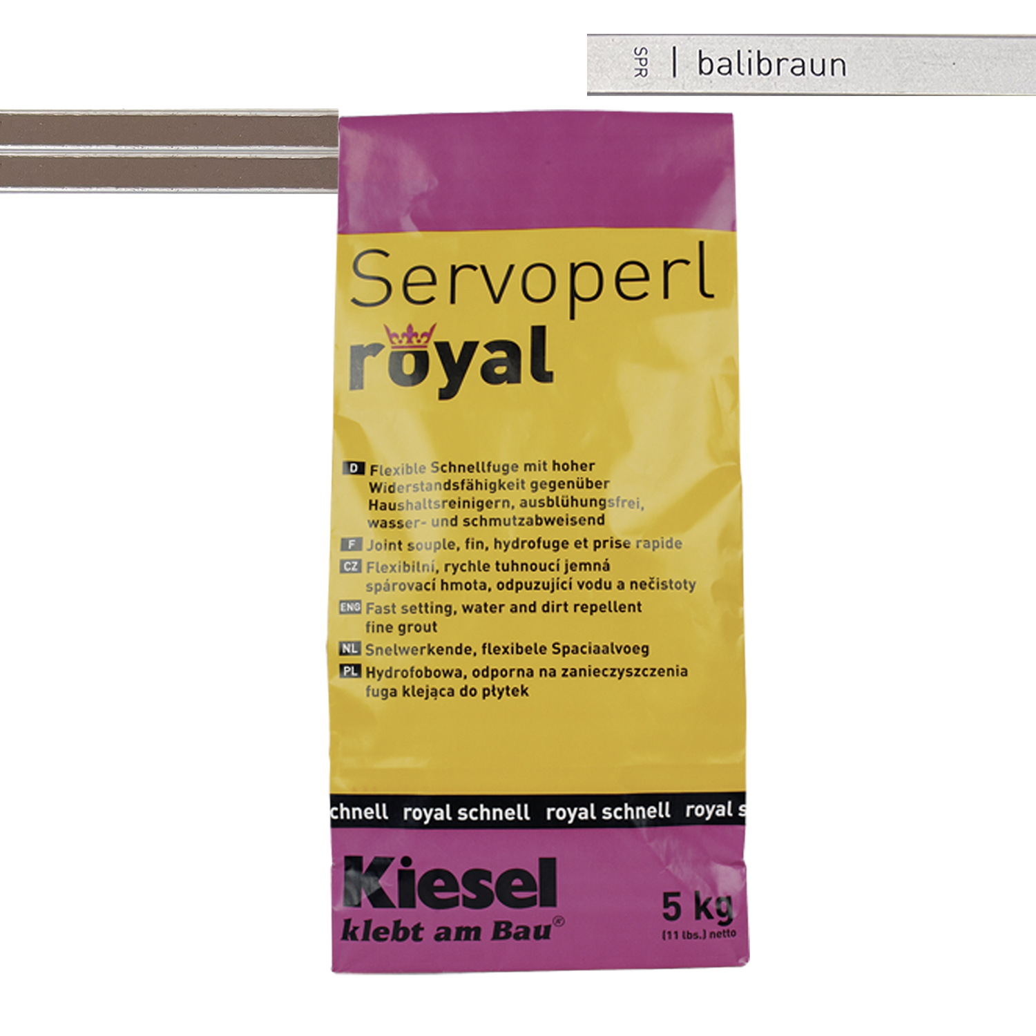 Flisefugemasse til gulvfliser, vægfliser og mosaikfliser Servoperl royal 5KG