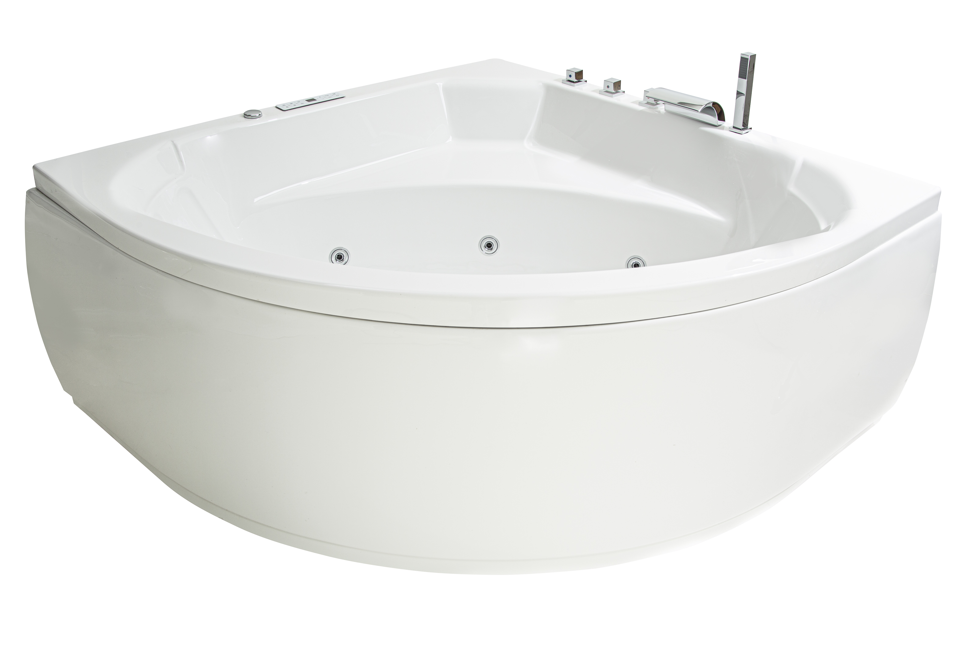 Eck Badewannen Whirlpool mit 25 Massagedüsen Spa Bali Tulamben ONE 155x155 cm weiss MADE IN GERMANY-BEN10147.1