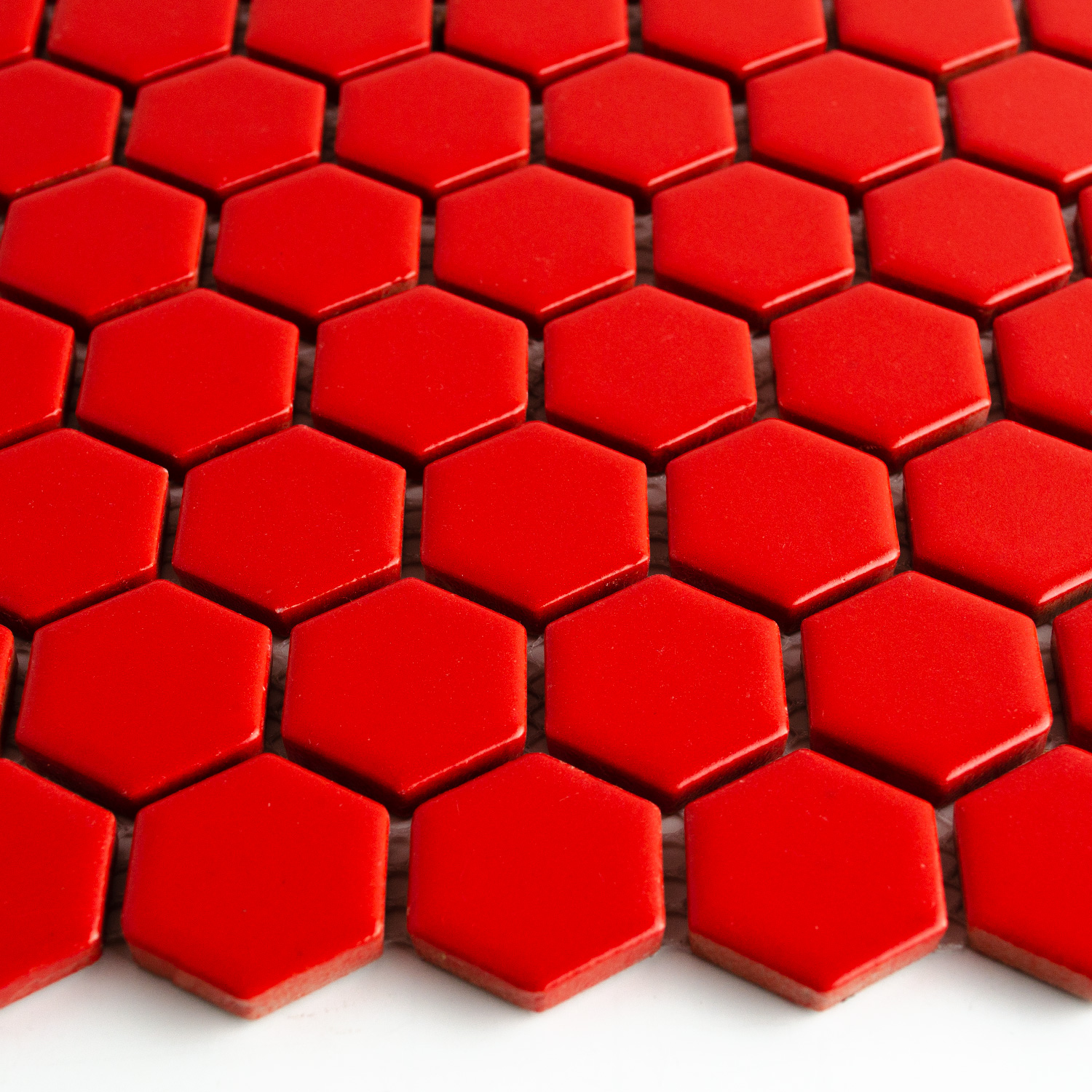 Keramikmosaik Rot Hexagonmosaik Maria-BEN10239
