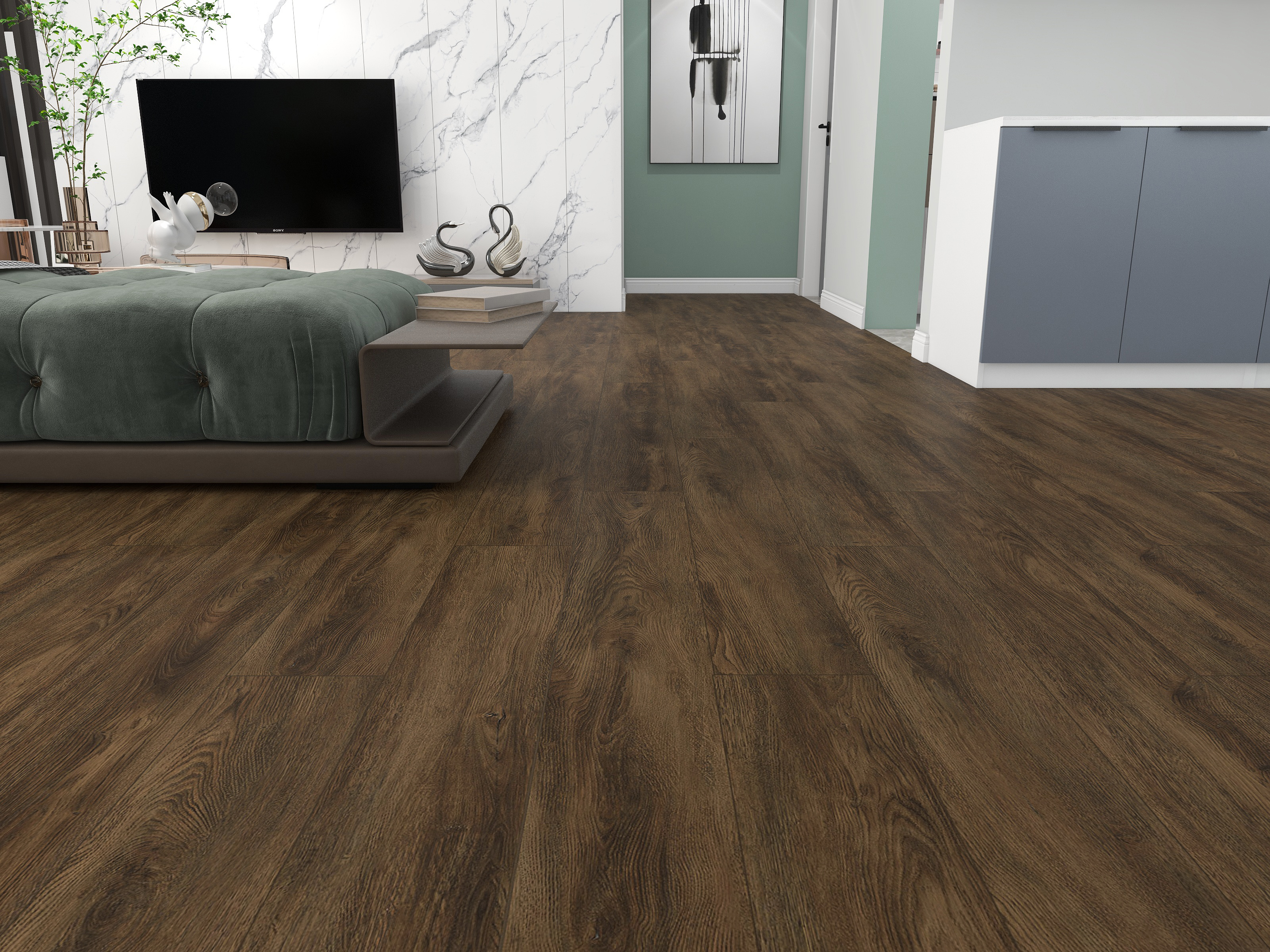 Laminat i trælook laminatgulv melaminharpiks klik-system Falun