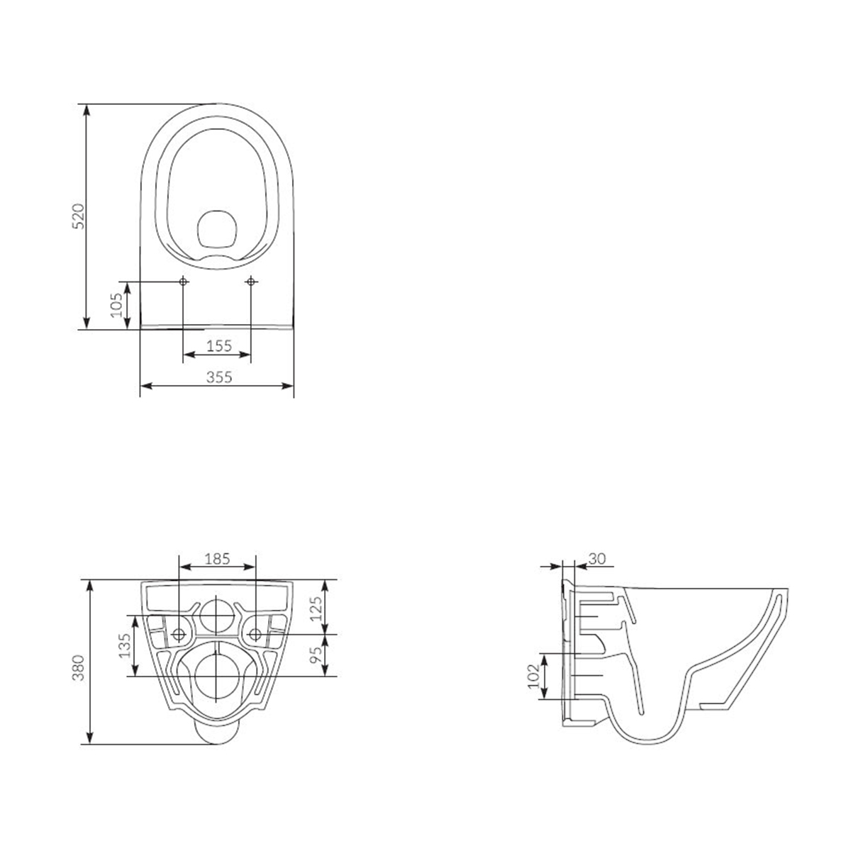 WC Wand-Tiefspül-WC Kuta oval spülrandlos Absenkautomatik-BEN10091 WC Wand-Tiefspül-WC Kuta oval spülrandlos Absenkautomatik-BEN10091