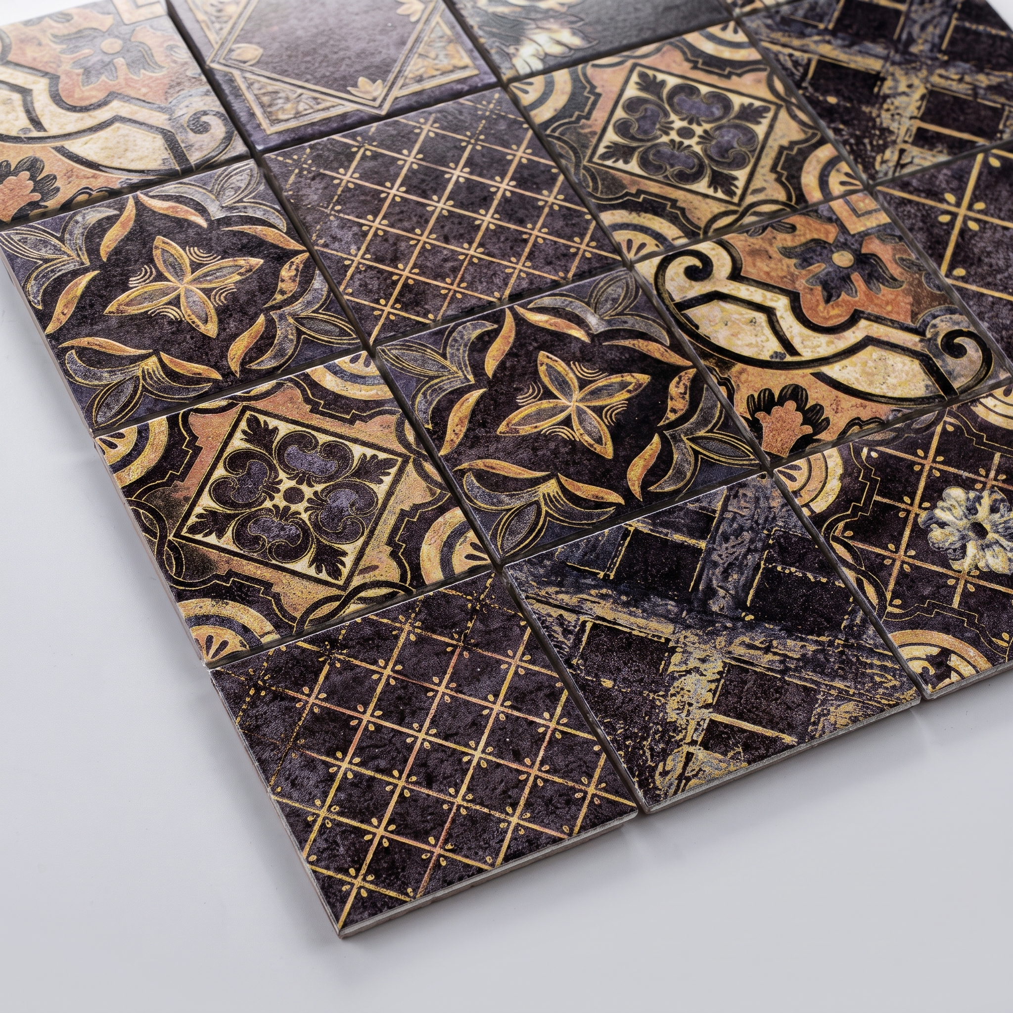 Aluminum Mosaikfliesen Retro Mosaik Paris 48x48x8mm Quadrat Schwarz