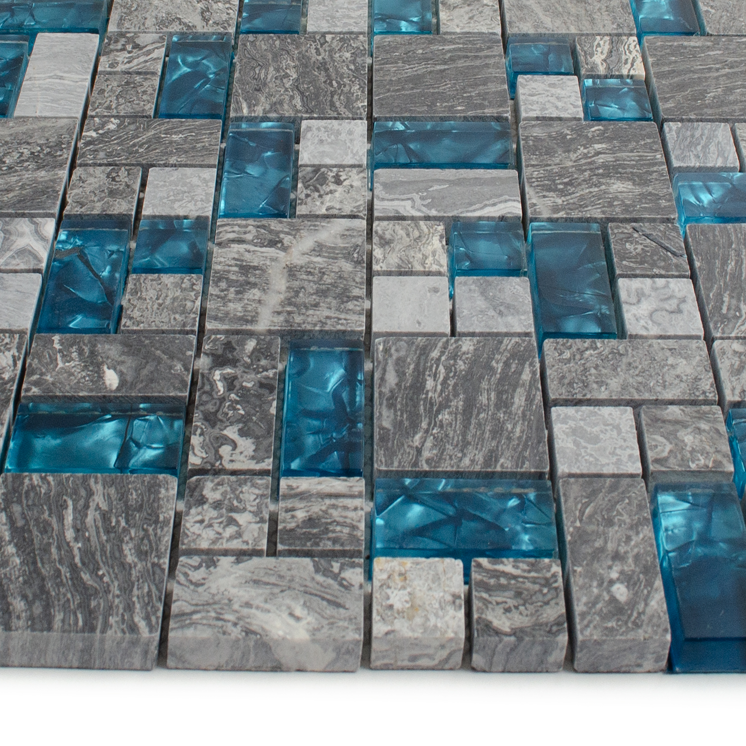 Glasmosaik Blau Natursteinmosaik Abigal Steinmix Matte-BEN10210.3