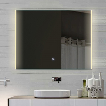 Badeværelsesspejl med LED-belysning og touch-kontakt 80x62x4cm