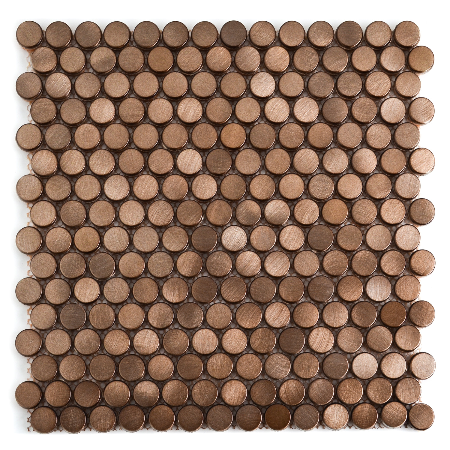 Rund mosaik mosaikfliser brun maleen børstet mat
