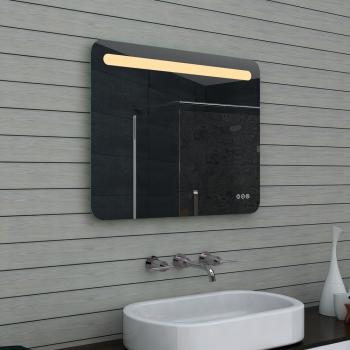 LED belysning koldt/varmt lys badeværelsesspejl dæmpbar 80x65cm