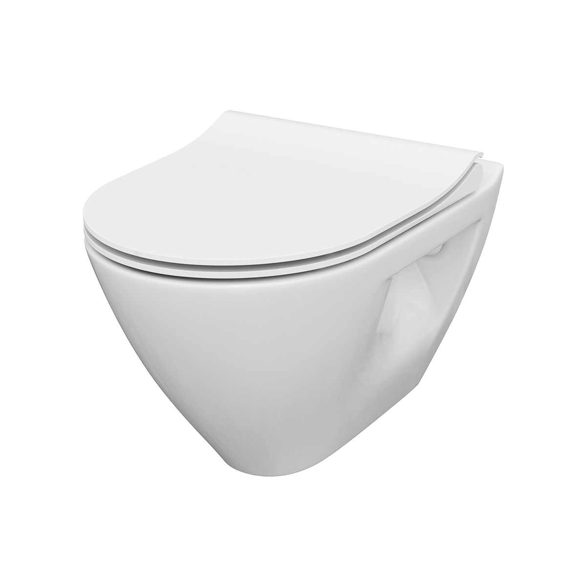 Ubud ovalt væghængt toilet uden kant med soft close-mekanisme