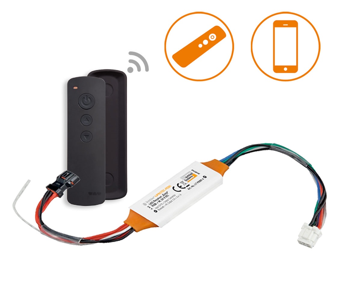 Schlüter-KERDI-BOARD A med LIPROTEC-teknologi LED med Bluetooth og app-styring