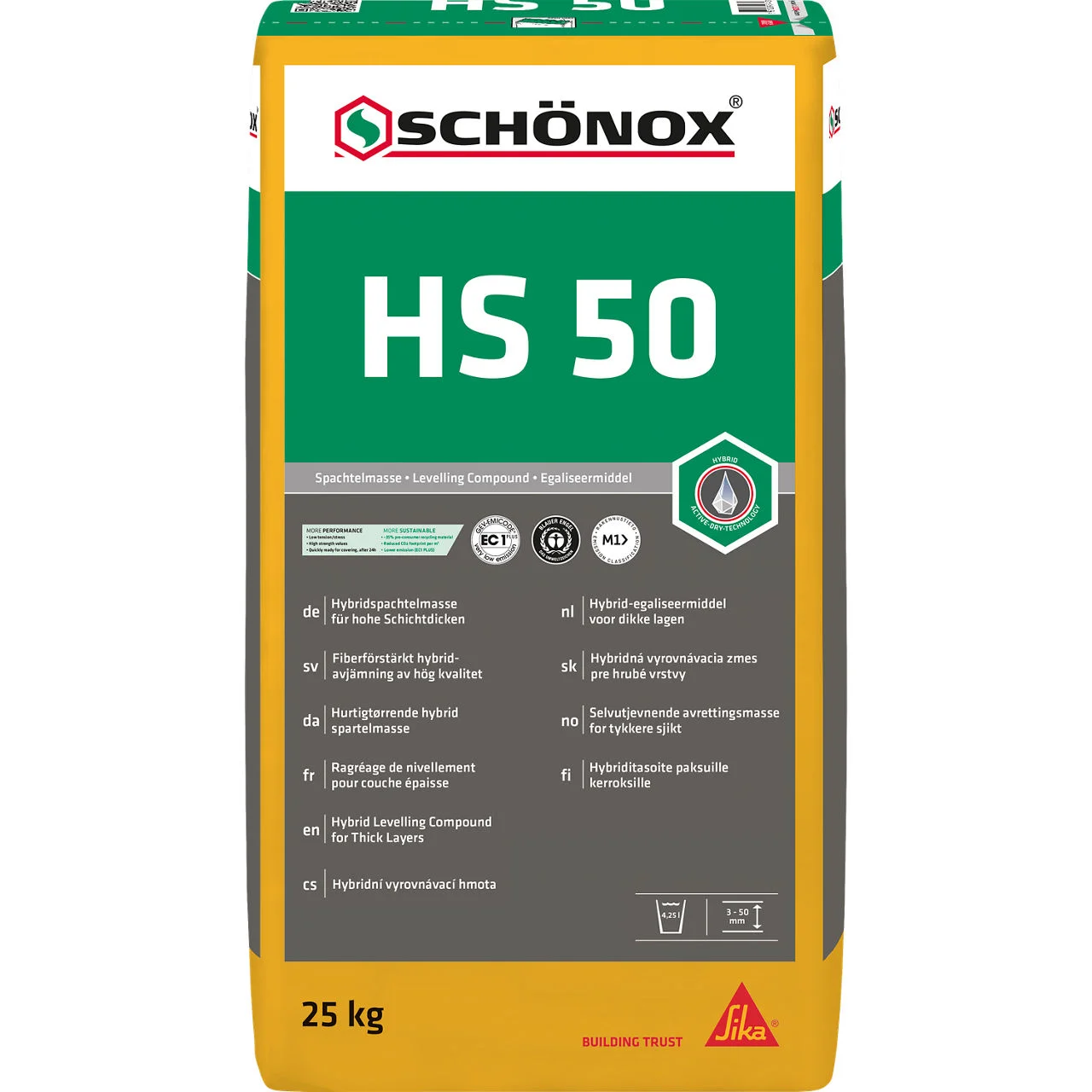Schönox HS 50 Dickschichtspachtelmasse mit Hybrid Active 25Kg