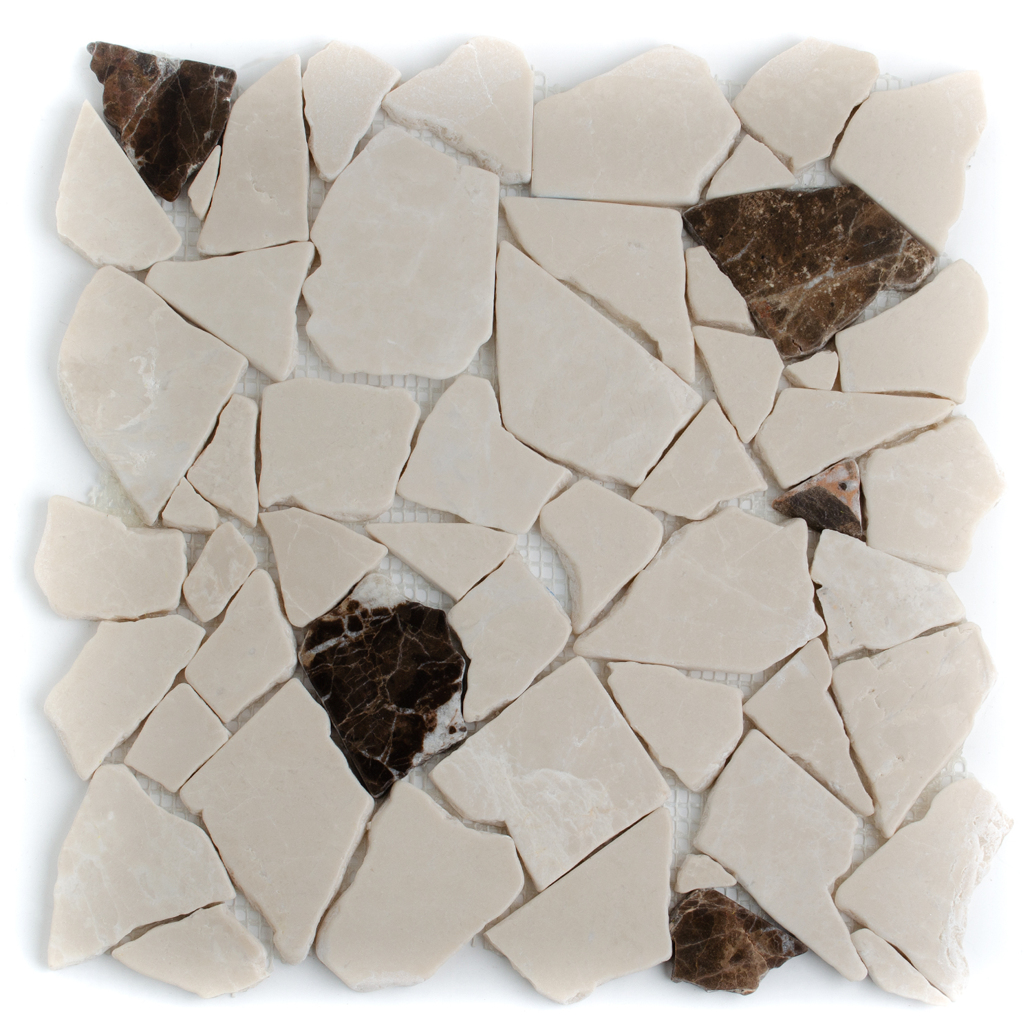 Natursten Mosaik Marmor Stenbrud Crema Castano Beige Nanett