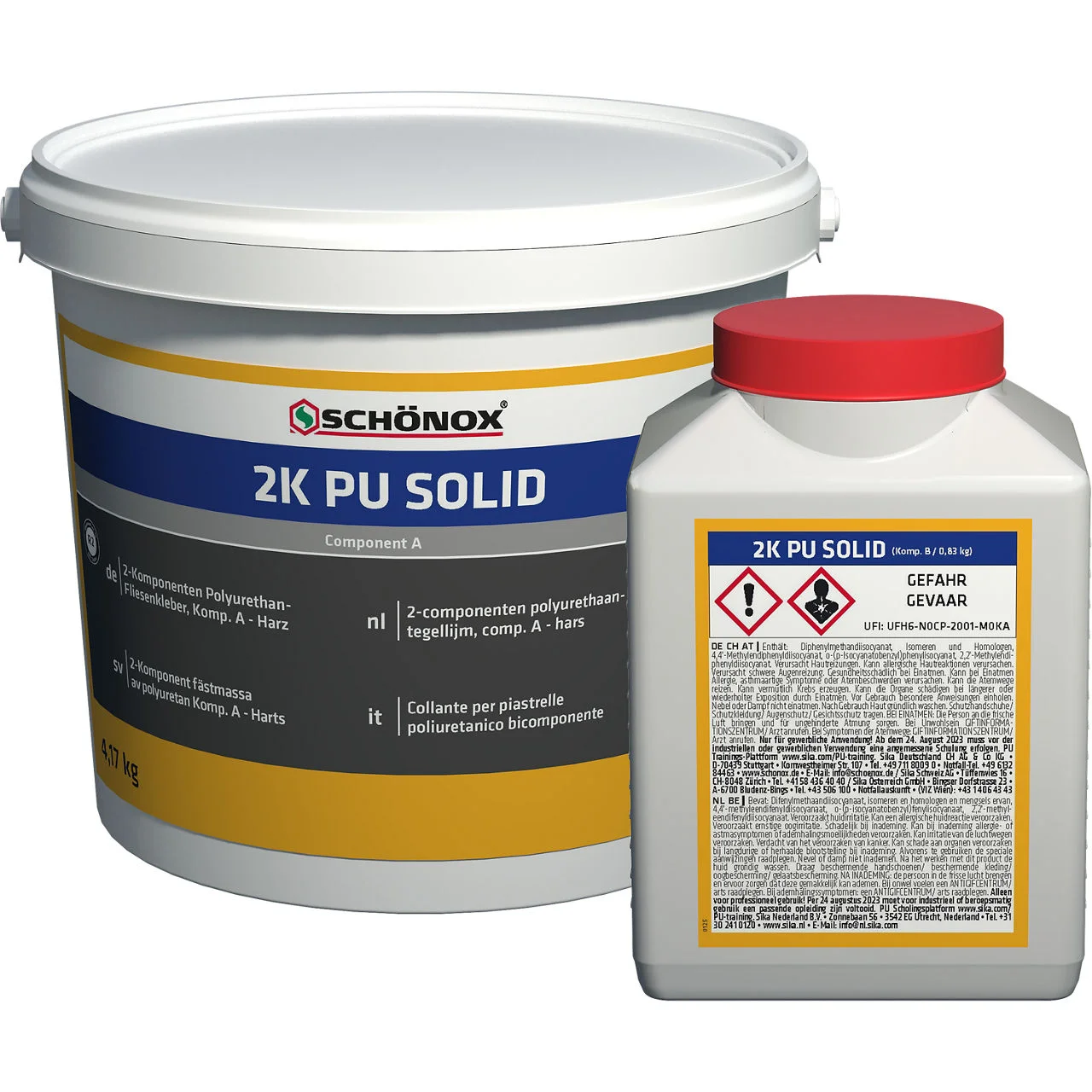 Schönox 2K PU Solid Weißer 2-komponenten Polyurethan-Fliesenkleber 5KG