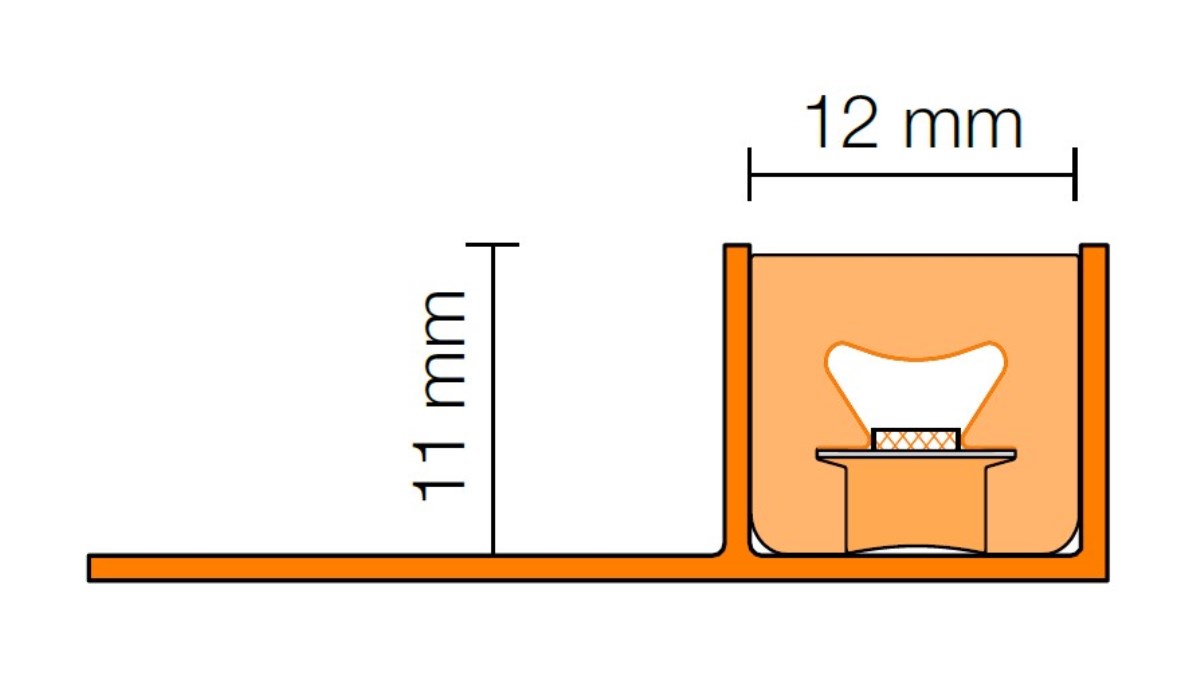 Schlüter fliseprofiler med LIPROTEC LED-modul LLPM 250 cm