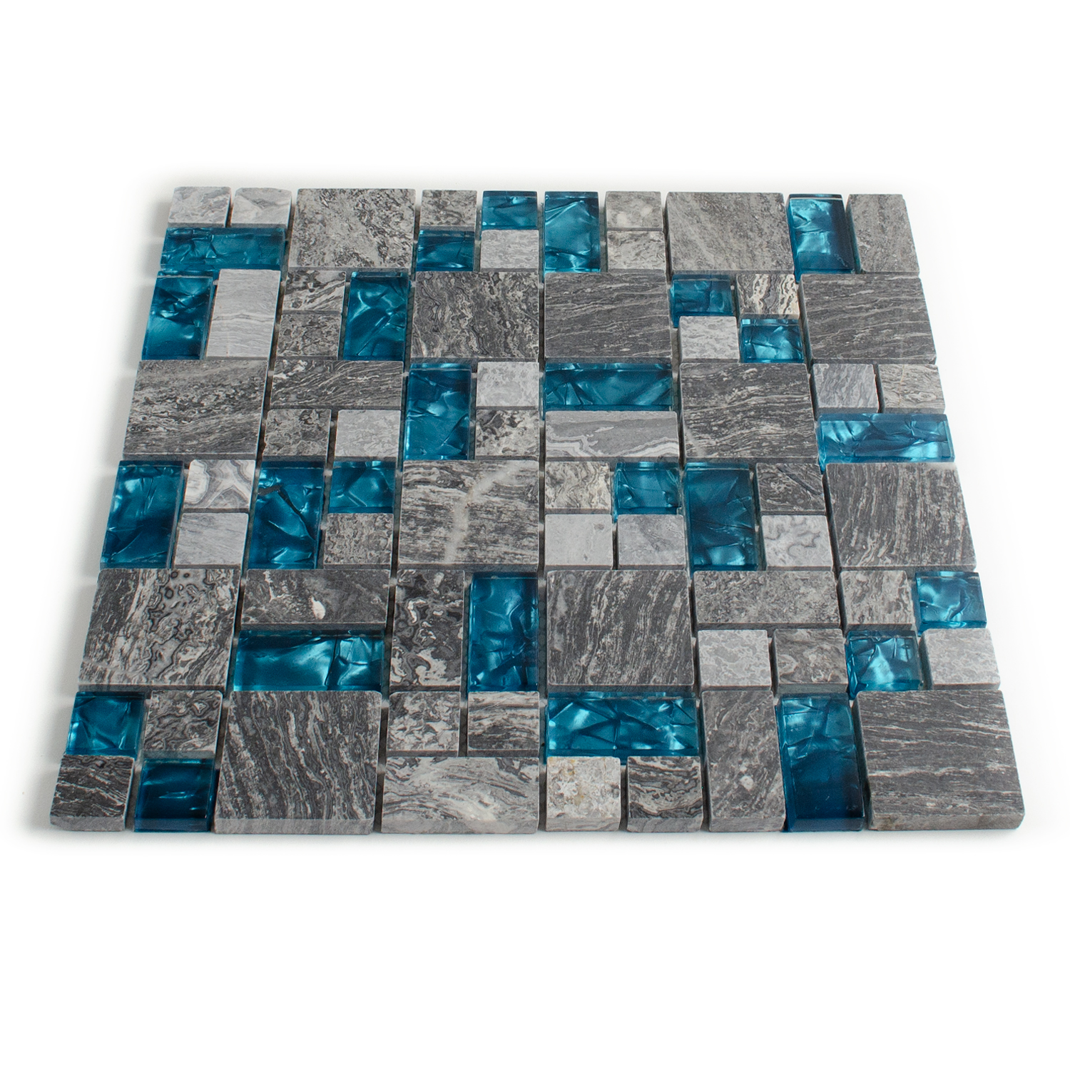 Glasmosaik Blau Natursteinmosaik Abigal Steinmix Matte-BEN10210.3