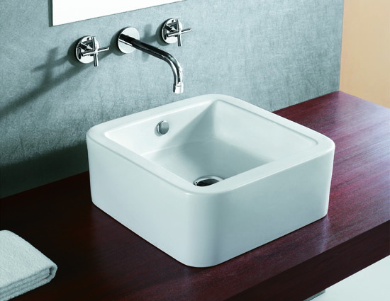 Håndvask Rektangulær keramisk håndvask med bordplade 42 x 42 x 16, 5 cm