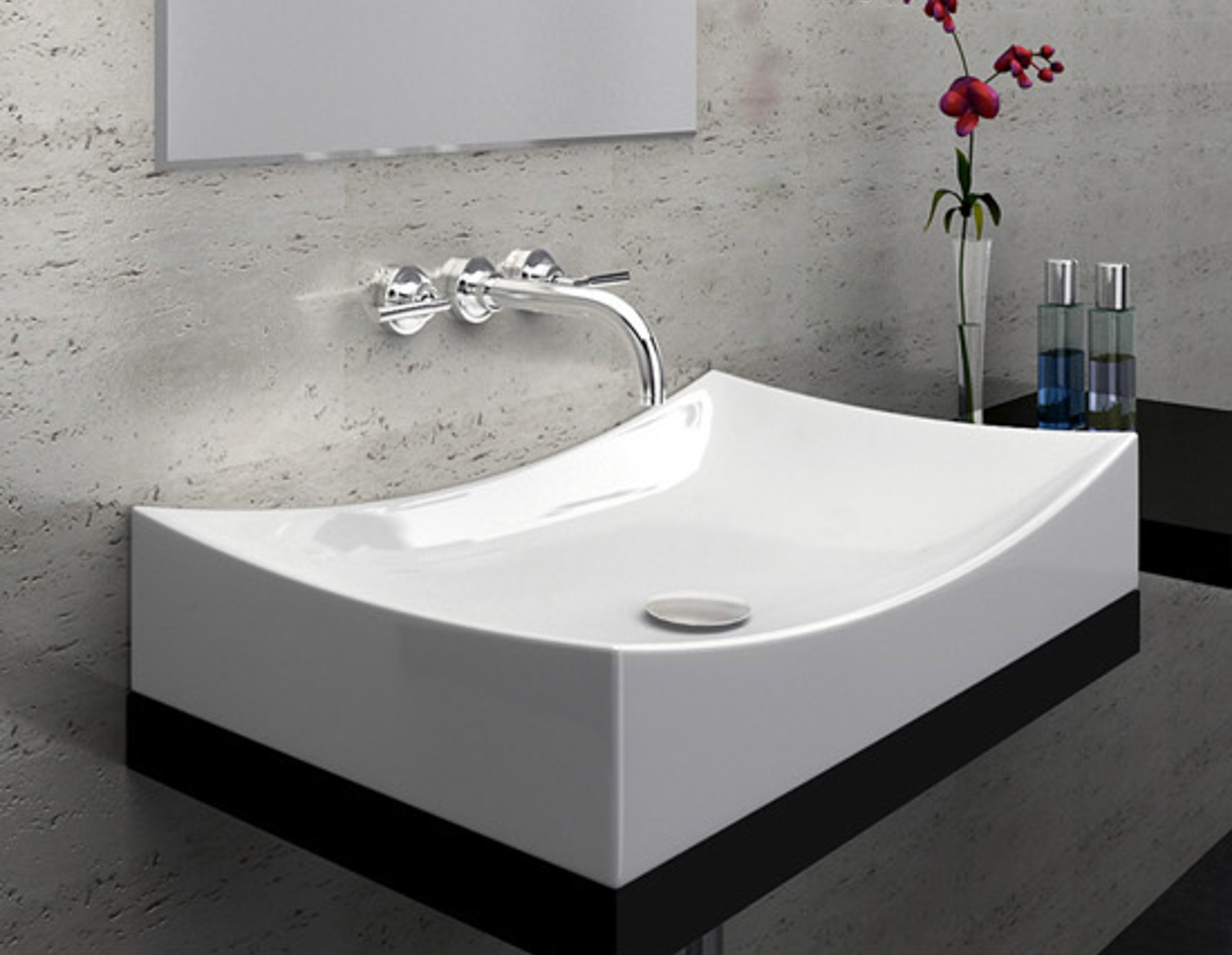 Håndvask Rektangulær keramisk håndvask med bordplade 65,8 x 39 x 10,5 cm